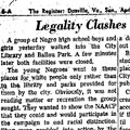 Legality Clashes With Reality: Danville Register Editorial (1960).